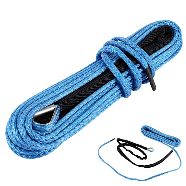Vinschrep 15 m kabel 7700lbs Nylon Trailer Recovery Dragrem för SUV ATV UTV TrunkBlue