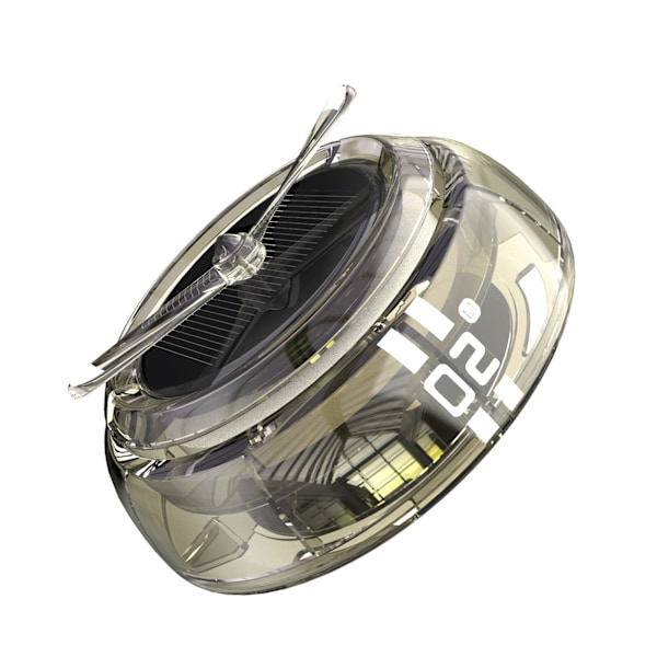Billuftfräschare Solenergi Autorotation Propeller Design Stark metall Bil Aromaterapi Diffusor för fordon Transparent