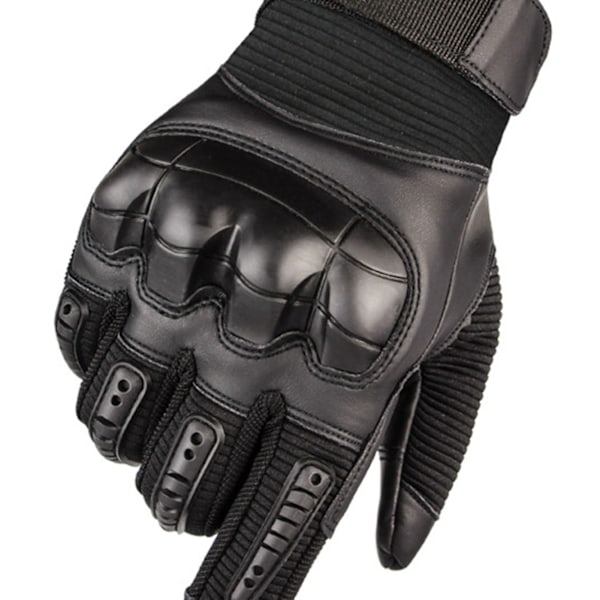 Motorcykelhandsker Hard Knuckle Åndbar God greb Anti-slip Full Finger Powersports Handsker til Lumbering Tung Industri Sort XL