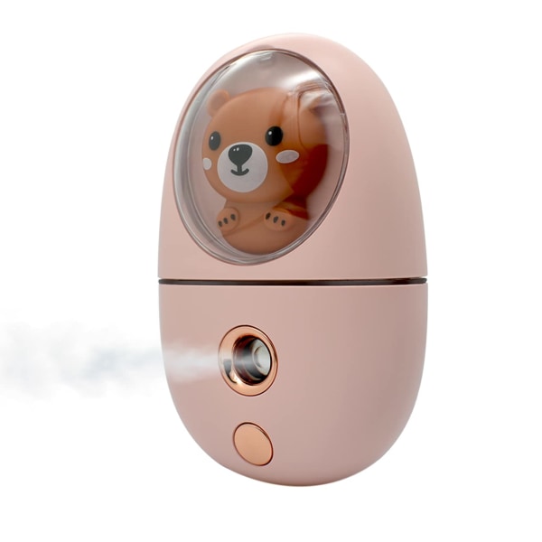 Mini Facial Mist, Kannettava Micro Professional Facial Steamer, USB lataus, vaaleanpunainen