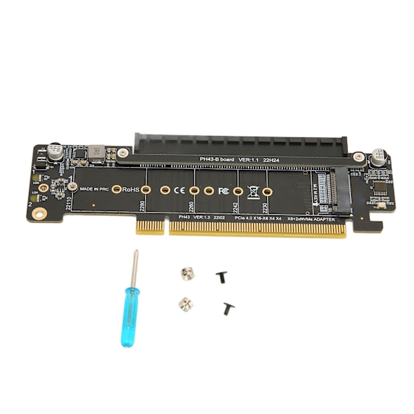 PCIE X16 Utbyggnadskort M.2 NVMex2 Stödjer PCIE4.0 Pcie X16 till X8 X4 Delat Utbyggnadskort