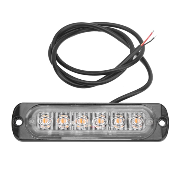 Blitzlys nødblinkende advarselssignallampe 12V 6LED gul belysning til lastbil bil motorcykel