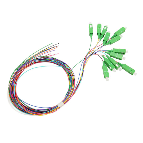 1,5 Meter Fiberoptisk Pigtail 12 Tråder SC APC 12 Farger Enkeltmodus Fiberoptisk Pigtail for Sveising av Nettverk