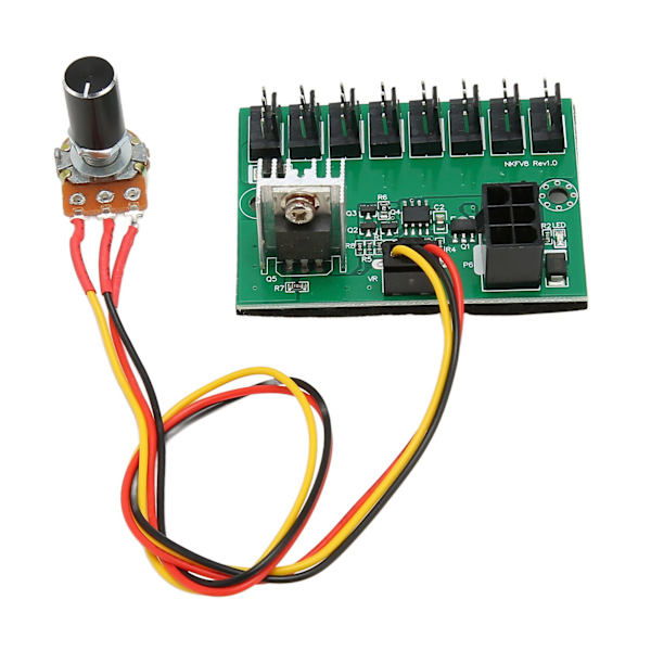PWM Fan Hub DC 12V 8-veis PC-viftehastighetsstyringshub med 300 mm kabel for 2-pins, 3-pins og 4-pins PC-vifte
