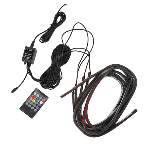 Auton pohja LED-nauhavalo 7 väriä 6 vilkkutilaa 10V-15V 12W Puskurin ilmanottoaukon säleikön pohjavalo