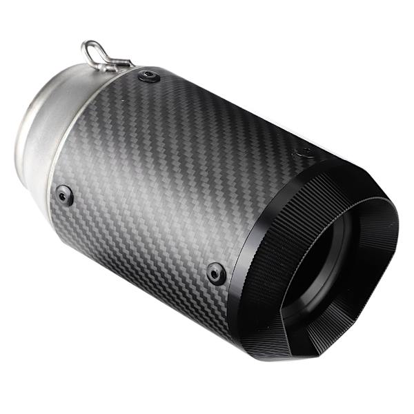 51 mm/2,01 tum Universal Motorcykel Kolfiber Avgasrör Polygon Svart Svans Passar för Kawasaki Z900Z1000ninja250 400