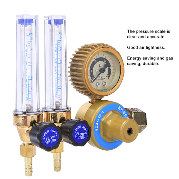 Argon gastryckregulator med dubbel mätare - svetstillbehör (0,25 MPa)