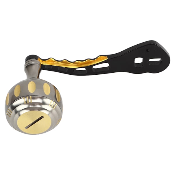 Fiskespøllehåndtag i Aluminiumlegeret, Anti-Slip, Ergonomisk Udskiftning af Baitcasting-Spøllehåndtag, Ruthenium og Guld