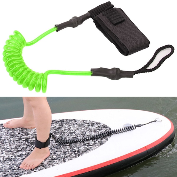 Stretchable TPU Ankelrem for Padlebrett og Surfboard - Slitesterk og Elastisk (Grønn/Hvit)