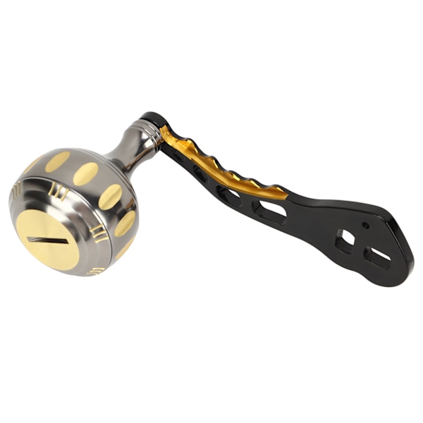 Fiskespøllehåndtag i Aluminiumlegeret, Anti-Slip, Ergonomisk Udskiftning af Baitcasting-Spøllehåndtag, Ruthenium og Guld