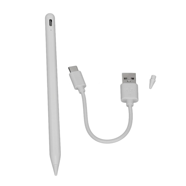 För IOS Tablet Stylus Vit Magnetisk Spets Utbytbar Låg Fördröjning Kopparkärna Avtagbar Smart Penna för Skrivkontroll