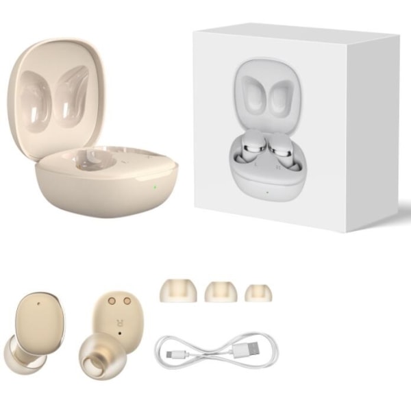 Macaron Mini In-Ear Bluetooth Headphones (Beige)-
