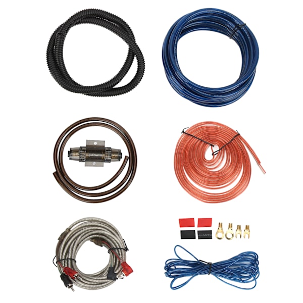 Installationssats för elförstärkare för bil 6GA Subwoofer Kabel Audio Wire Protector Universal