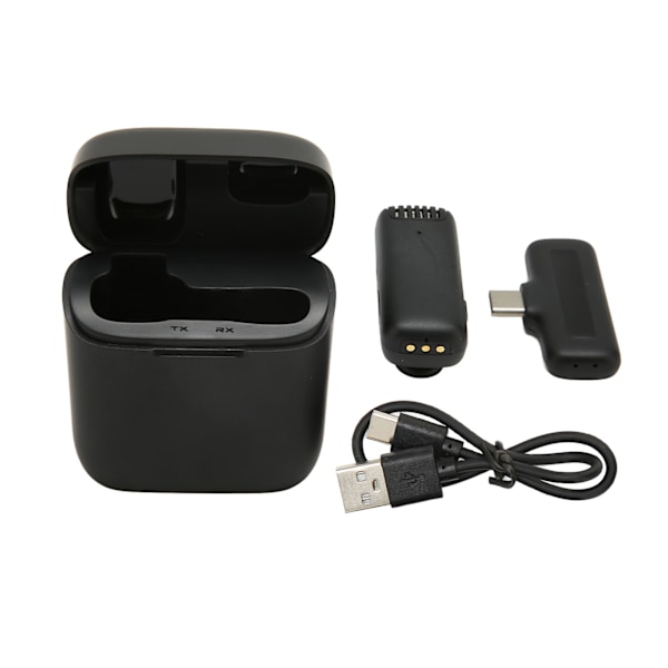 Trådløs klippmikrofon 2.4G HiFi Profesjonell Type C Støyreduksjon Lapel Klipp på Mikrofon Opptak Mikrofon for Kameraer PCer