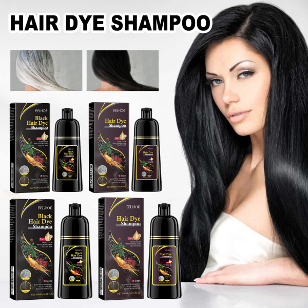 100 ml Natural Herbal Instant Black Hair Dye Schampon for vita Hørtingredienser Schampo Hårfarvemiddel-a black