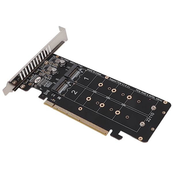 PCIE X16 til M.2 M KEY Udvidelseskort NVMEx4 SSD 2U Server RAID Array Udvidelseskort med LED-indikator
