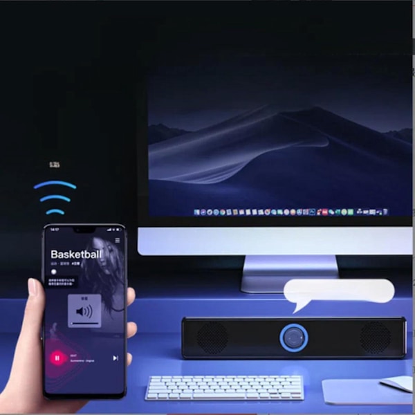 Datorljud dubbla högtalare stereo skrivbord hem skrivbord bärbar dator trådbundna bluetooth-högtalare supertung subwoofer