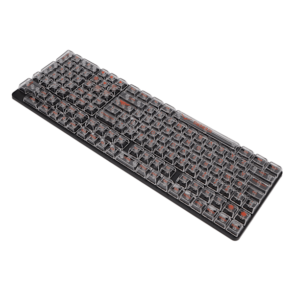 132 Taster for Mekanisk Tastatur CBSA Høyde Transparent Ergonomisk DIY Klare Taster Hvite Oransje Bokstaver