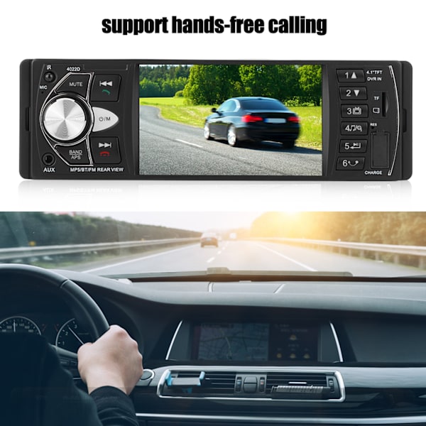 4,1 tuuman auton FM-stereo MP5 handsfree-soitin Bluetooth-mikrofonilla
