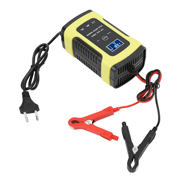 Auton akunlaturi 12V 6A Automaattinen Digitaalinen LCD-näyttö Universaali Moottoripyörälle Autolle 4‑100Ah 100‑240VEU-pistoke