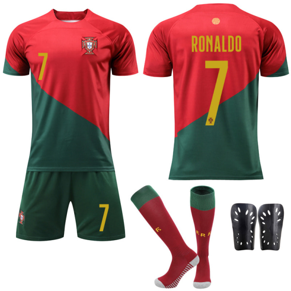 Portugal hemma Ronaldo fotbollströja set pojkar tröja set fotboll uniform 26