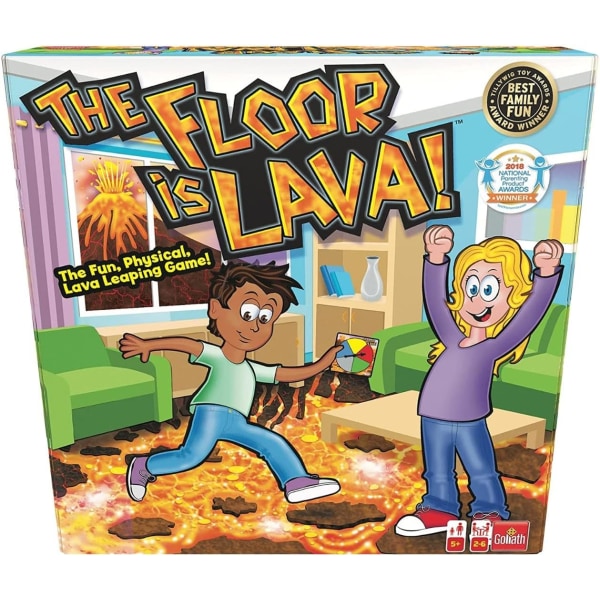 Det endeløse spilgulv er lava! Interaktive brætspil til børn og voksne (5+) Sjov fest, fødselsdag og familiespil | Indendørs og udendørs pengeskabe-