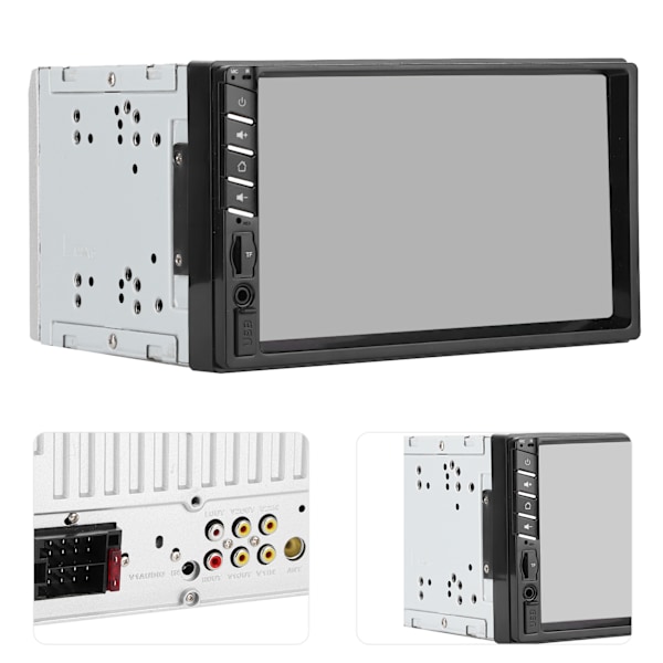 2Din auton MP5-soitin 7 tuuman kosketusnäyttö teräväpiirto FM-radio stereoaudiolla Bluetooth handsfree