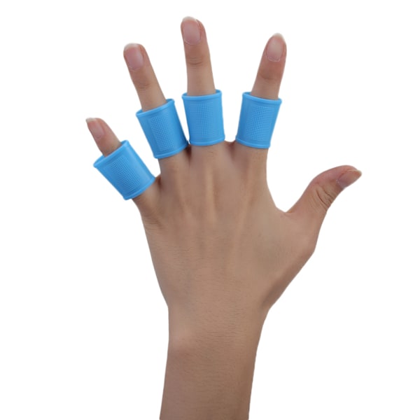 8 st Silikon Anti-Halk Fingerband för Golf Swing Grip (blå)