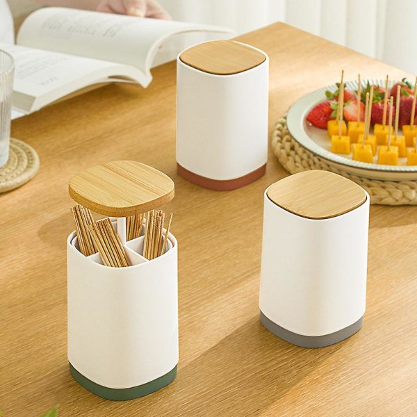 Automatic pressing toothpick box, toothpick jar (green bamboo)-