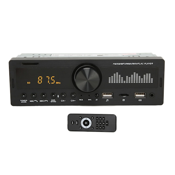 Kaksois-USB-auton stereokaiutin Bluetooth-käyttöinen handsfree FM 87,5 MHz - 108 MHz auton soitin tukee MP3 WMA WAV FLAC APE