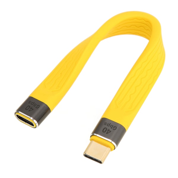 Lyhyt USB C - USB C joustava kaapeli, tyyppi C uros - naaras, PD 100W 5A nopea lataus, 40 Gbps tiedonsiirtokaapeli