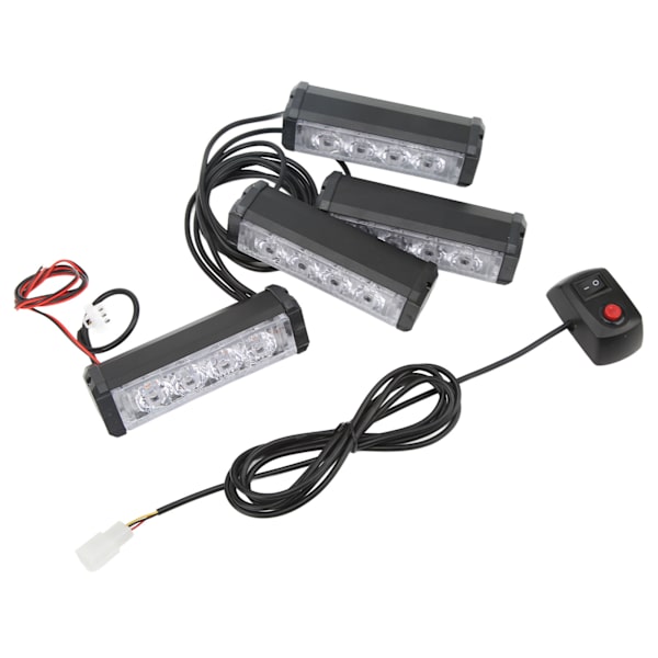 12V24V Bil Mellomnett Blinklys 15W IP67 Vanntett 6000K Universal Strobe 16 LED-blinklys for Bil