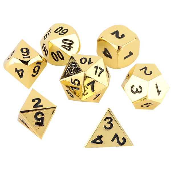 Metal Multi Side Polyhedral Dice Sturdy Durable Wonderful Board Game Toy(Gold)