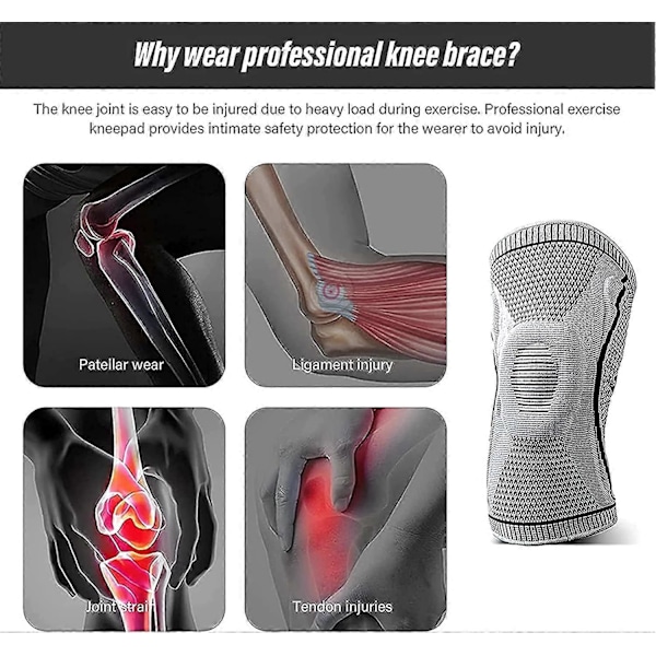 The Ultra Knee Elite Knæ Kompressions Ærme 1 Par Silikone Polstrede Basketball Knæbeskyttere Patella Bøjle Knæpude Led