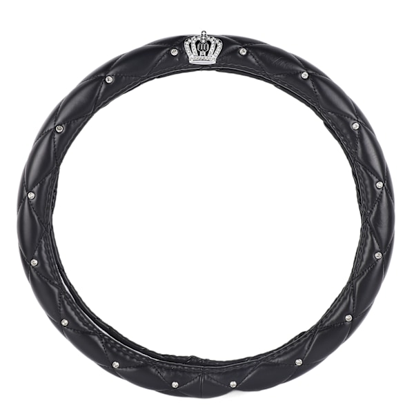 Bilrattkåpa Black Crown Crystal Style Anti-slip rattskydd för 38cm ratt