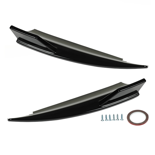 2 stk. Bagagerums Spoiler Sided Splitter Venstre og Højre Lys Sort Udskiftning til Benz CLA‑Class C117 CLA45 AMG Line 2013‑2019