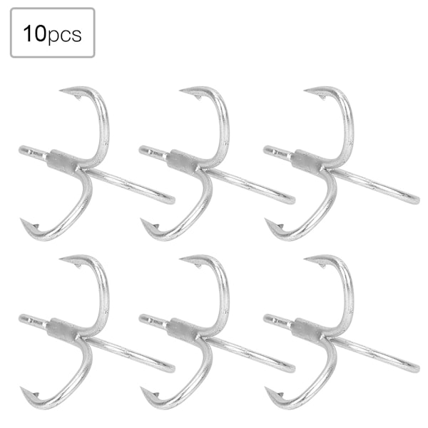 Fiskekrog Spidset Med Hag High Strength Metal Treble Hooks Fiskekrog (10stk*1/0#)