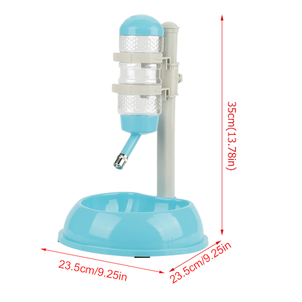 Justerbar blå foder- og vandskål til hunde og katte