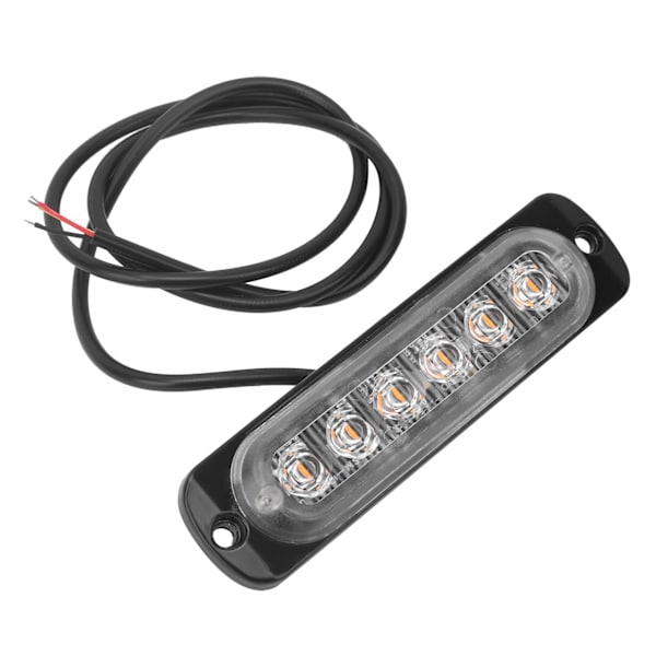 Blitzlys nødblinkende advarselssignallampe 12V 6LED gul belysning til lastbil bil motorcykel