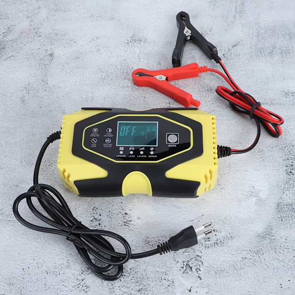 AGM Hurtiglader 12V 6A 24V 3A Motorcykel Bilbatterireparation 100V-240V EU-stik