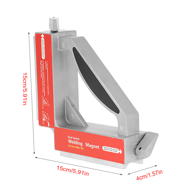 Magnetisk svetsarmatur - Dubbel brytare, 90 grader, stark magnetisk svetsare Jighållare