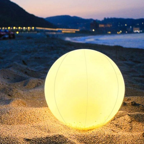 Puhallettava LED-rantapallo, 13 väriä valaiseva puhallettava pallo, ulkouima-altaan vesipallo LED-valolla