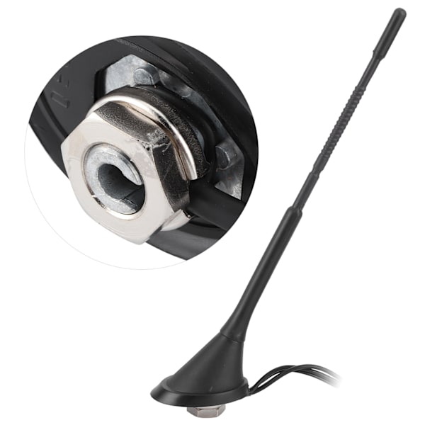 3-i-1 digital radioantenne med forsterker for DAB AM/FM bilradioantenne AntenneSMA Bend Head