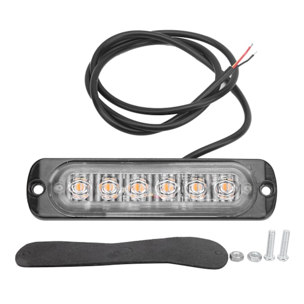 Blitzlys nødblinkende advarselssignallampe 12V 6LED gul belysning til lastbil bil motorcykel