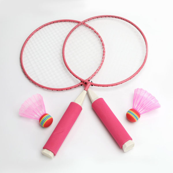 Badmintonsett for barn med stort nett, mykt grep og anti-skli håndtak - Rosa