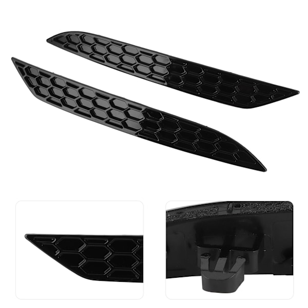 2 stk. Glanssort bakre støtfangerreflektor Honeycomb Delete Sett Passer for MK7.5 GTD R2017-2020