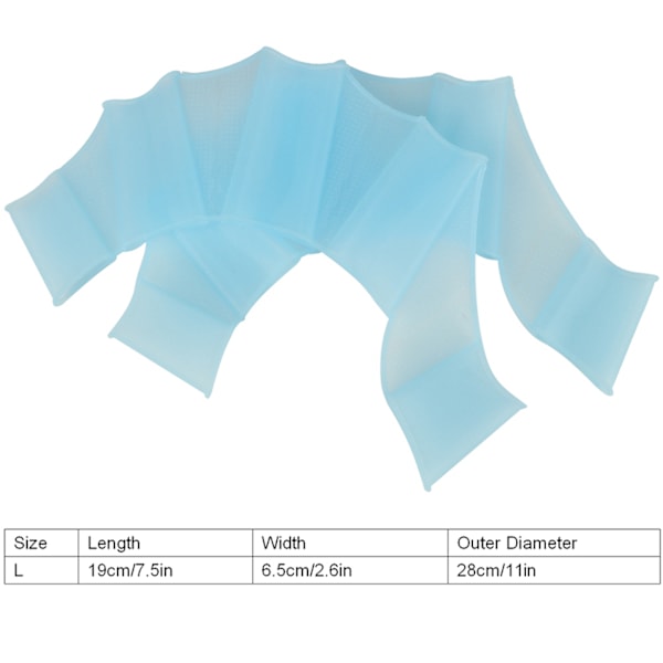Fingervanter for svømming og dykking - Forbedre svømmeturen din med håndpaddler (Størrelse L)