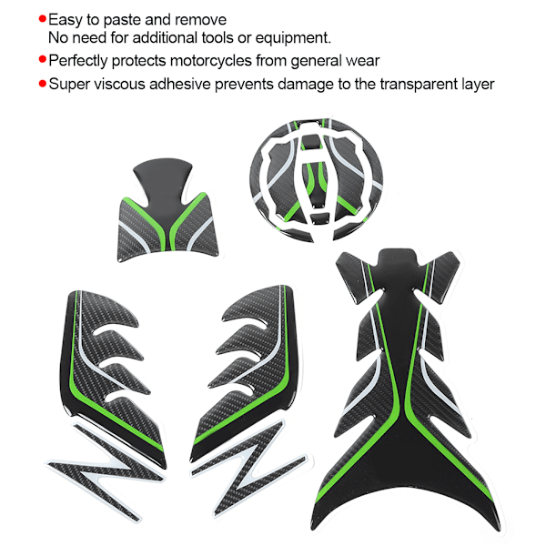 Oljetank 3D Pad Protector Trim Fiskebeinsdekal Passer for Kawasaki Ninja Z900