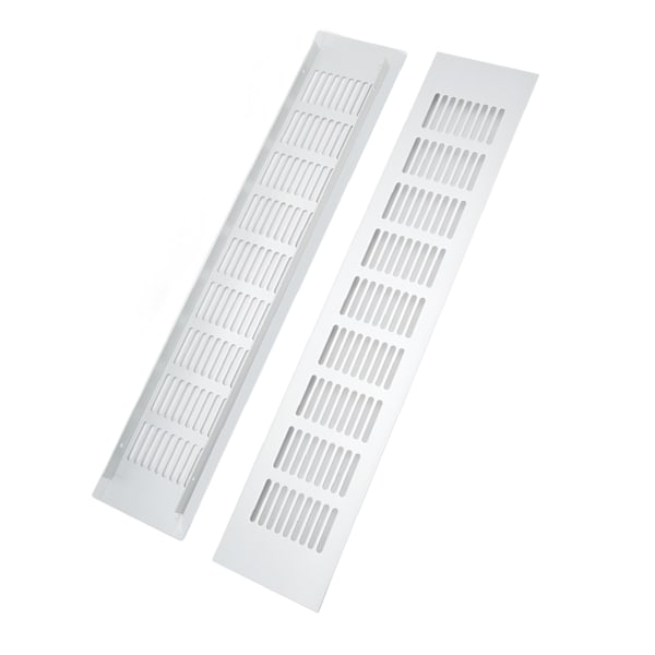 2 stk. Luftventilation Ventilationsgitter Aluminiumlegering Rektangulær ventilationsplade til skabe Skoskab Skab 80x400mm
