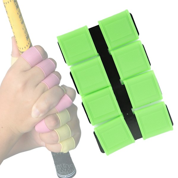 8 st Silikon Anti-Halk Fingerband för Golf Swing Grip (Grön)